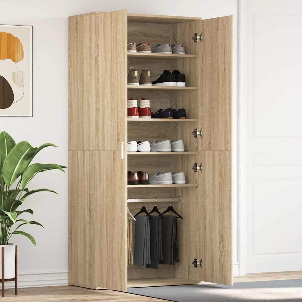 vidaXL Schuhschrank Sonoma-Eiche 80 x 39 x 178 cm Holzwerkstoff