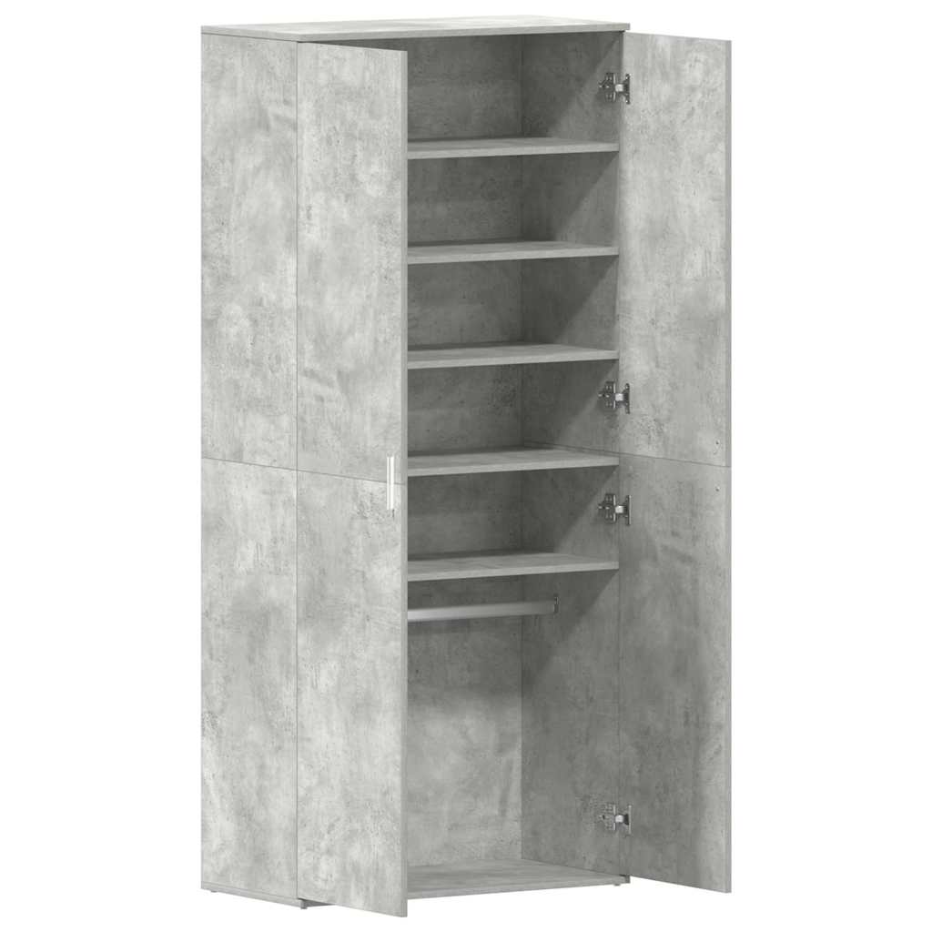 vidaXL Schuhschrank mit Tür Beton Grau 80 x 39 x 178 cm Holzwerkstoff