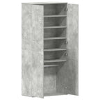 vidaXL Schuhschrank mit Tür Beton Grau 80 x 39 x 178 cm Holzwerkstoff