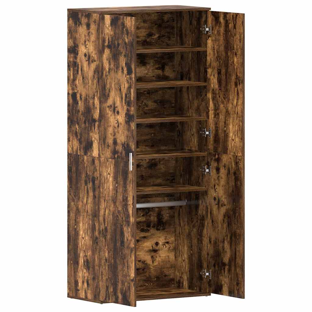 vidaXL Schuhschrank Geräucherte Eiche 80 x 39 x 178 cm Holzwerkstoff