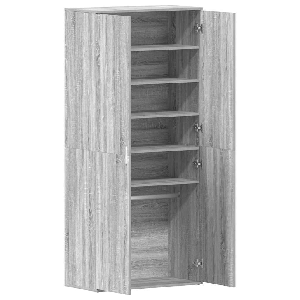 vidaXL Schuhschrank Graues Sonoma 80 x 39 x 178 cm Holzwerkstoff