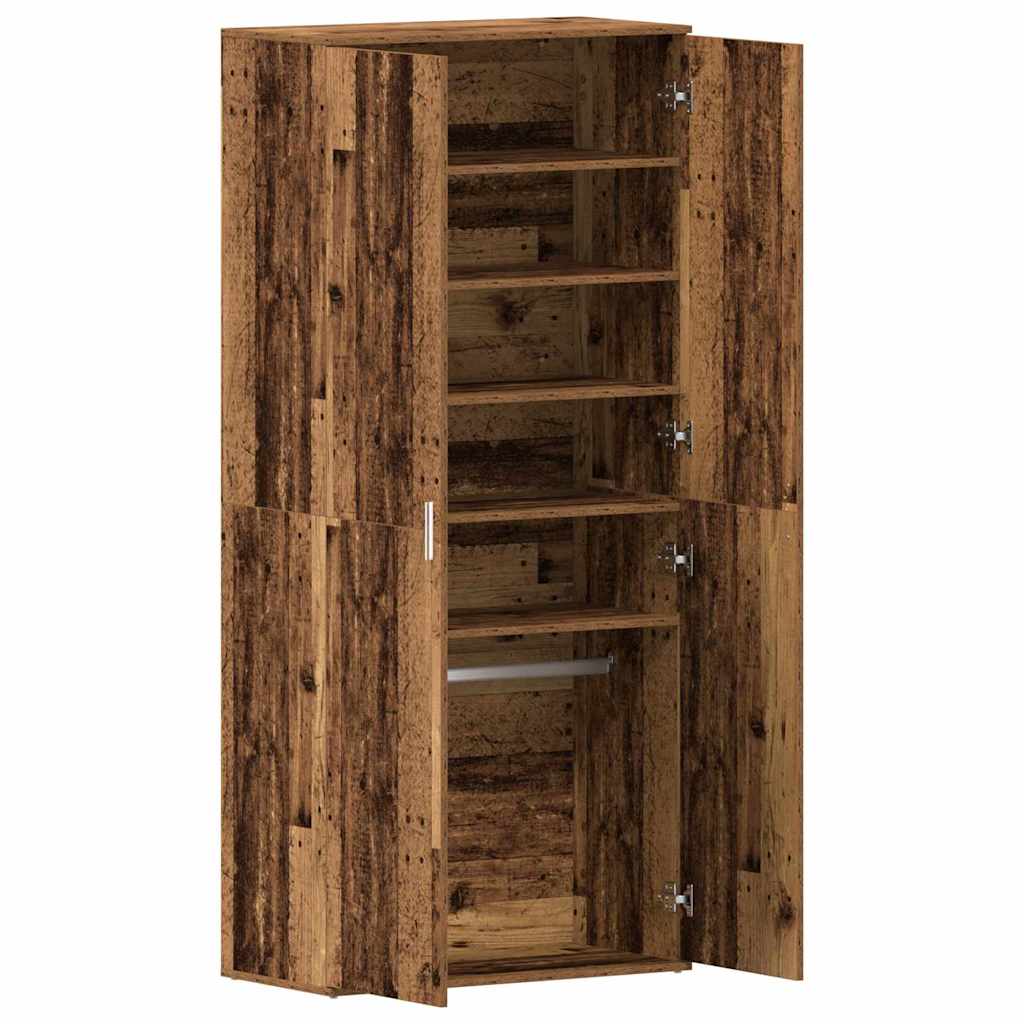 vidaXL Schuhschrank mit Regal Altholz 80 x 39 x 178 cm Holzwerkstoff