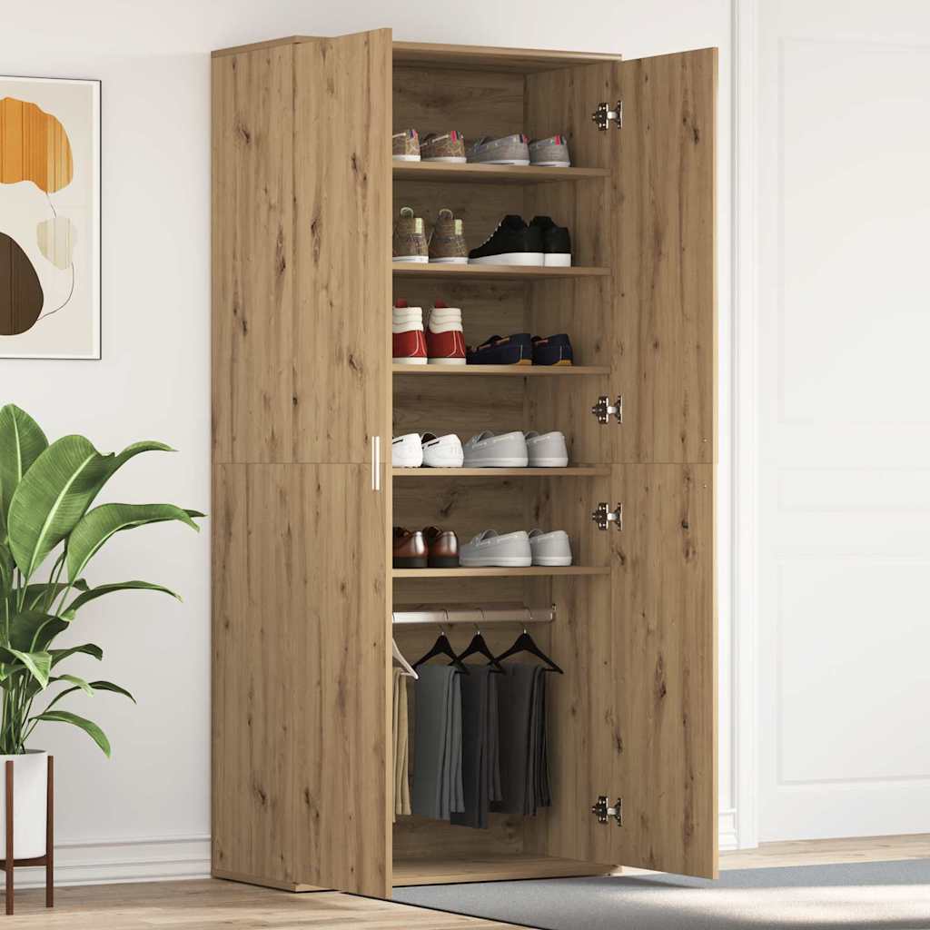 vidaXL Schuhschrank Artisan-Eiche 80 x 39 x 178 cm Holzwerkstoff