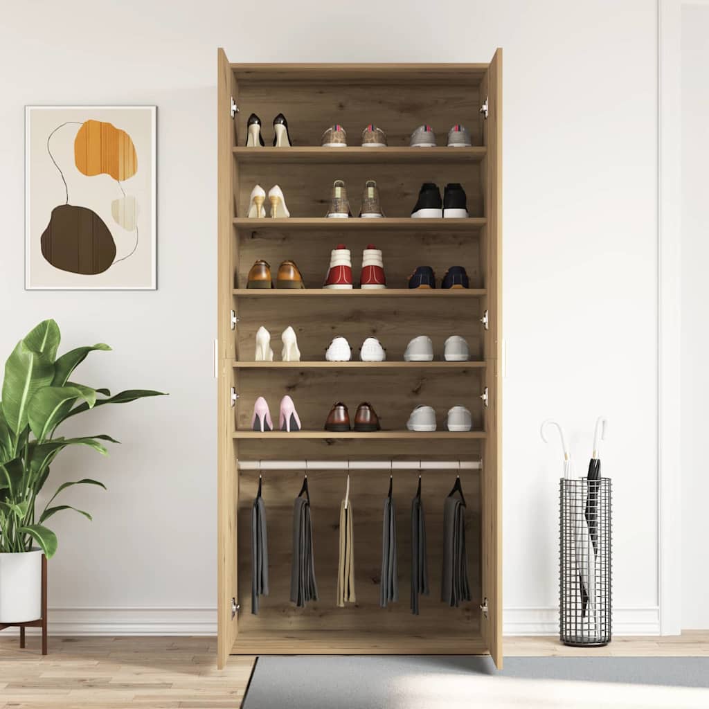 vidaXL Schuhschrank Artisan-Eiche 80 x 39 x 178 cm Holzwerkstoff