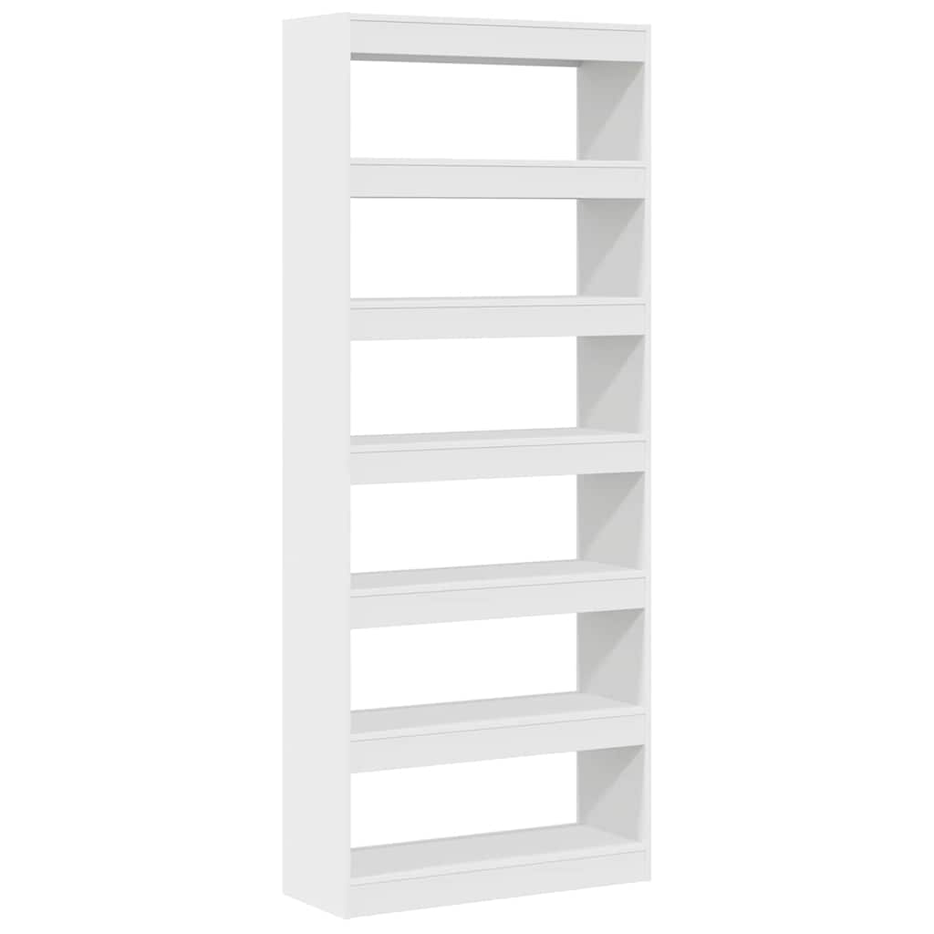 vidaXL Bücherregal mit Regal Weiß 80 x 30 x 198 cm Holzwerkstoff