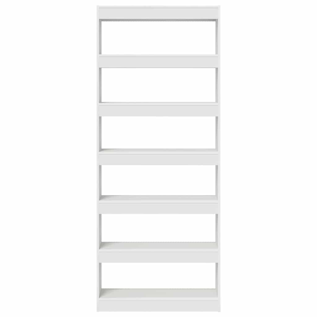 vidaXL Bücherregal mit Regal Weiß 80 x 30 x 198 cm Holzwerkstoff