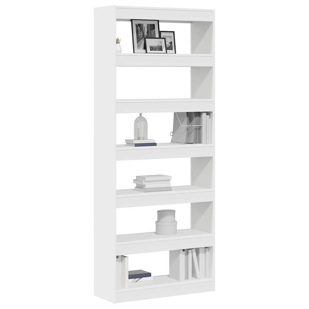 vidaXL Bücherregal mit Regal Weiß 80 x 30 x 198 cm Holzwerkstoff