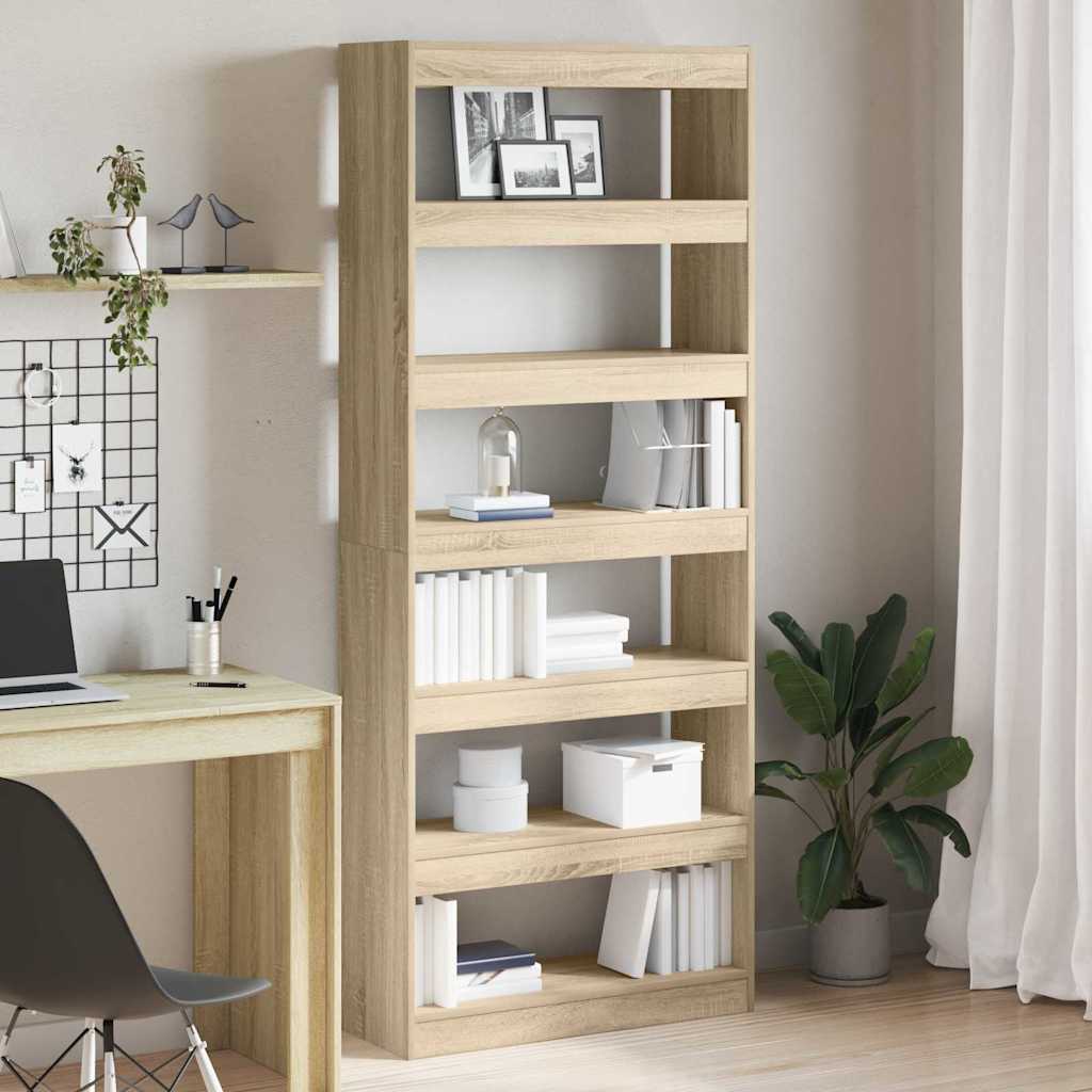 vidaXL Bücherregal Sonoma-Eiche 80 x 30 x 198 cm Holzwerkstoff