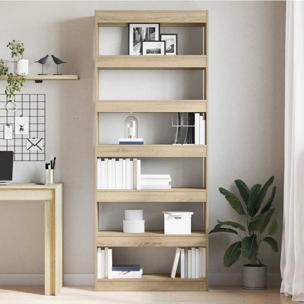 vidaXL Bücherregal Sonoma-Eiche 80 x 30 x 198 cm Holzwerkstoff