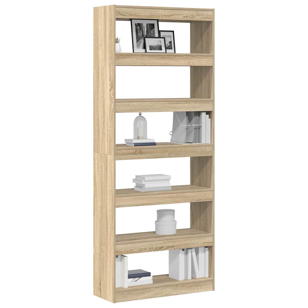 vidaXL Bücherregal Sonoma-Eiche 80 x 30 x 198 cm Holzwerkstoff
