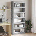 vidaXL Bücherregal mit Regal Beton Grau 80 x 30 x 198 cm Holzwerkstoff