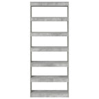 vidaXL Bücherregal mit Regal Beton Grau 80 x 30 x 198 cm Holzwerkstoff