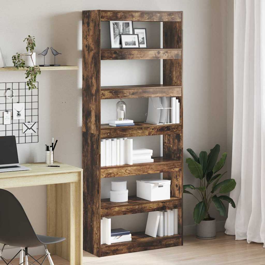 vidaXL Bücherregal Geräucherte Eiche 80 x 30 x 198 cm Holzwerkstoff