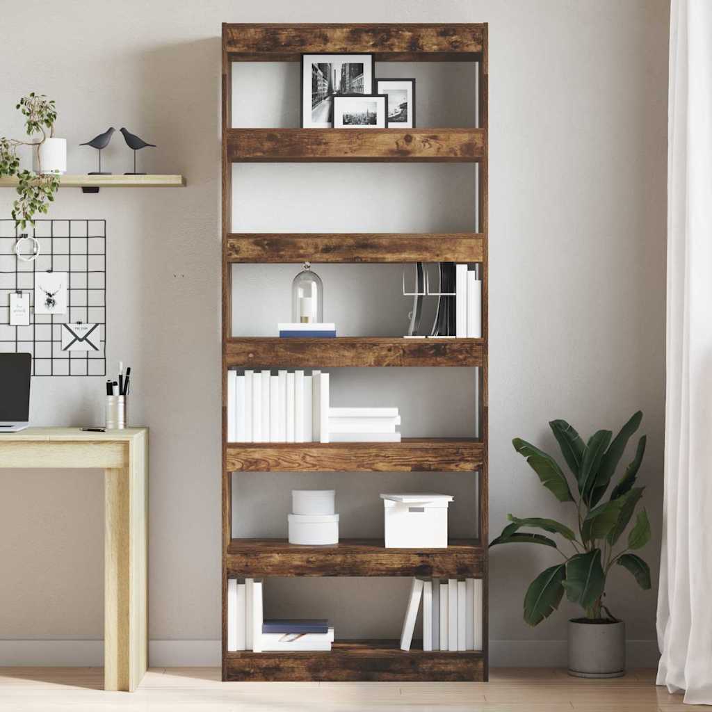 vidaXL Bücherregal Geräucherte Eiche 80 x 30 x 198 cm Holzwerkstoff
