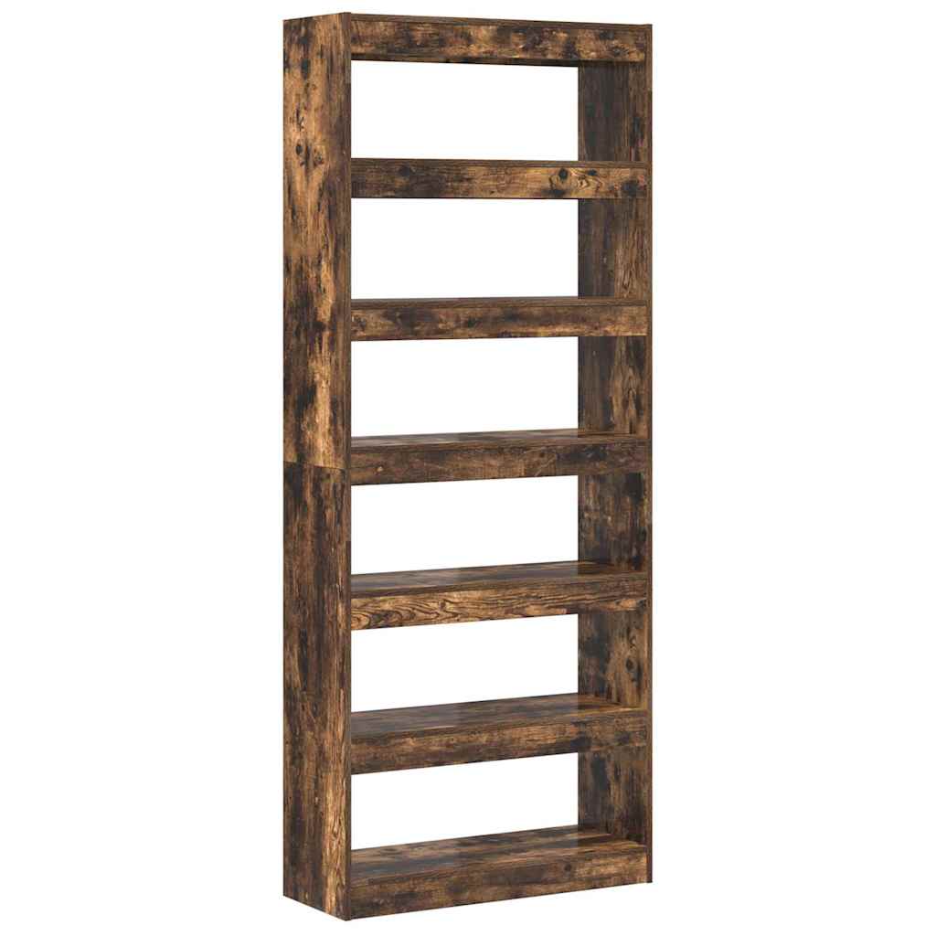 vidaXL Bücherregal Geräucherte Eiche 80 x 30 x 198 cm Holzwerkstoff