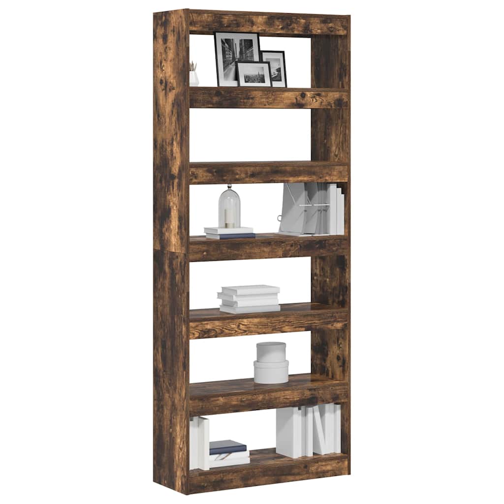vidaXL Bücherregal Geräucherte Eiche 80 x 30 x 198 cm Holzwerkstoff