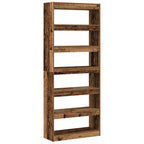 vidaXL Bücherregal mit Regal Altholz 80 x 30 x 198 cm Holzwerkstoff