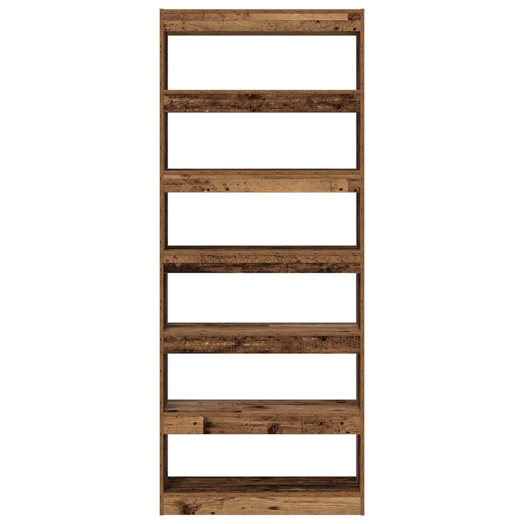 vidaXL Bücherregal mit Regal Altholz 80 x 30 x 198 cm Holzwerkstoff