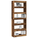 vidaXL Bücherregal mit Regal Altholz 80 x 30 x 198 cm Holzwerkstoff