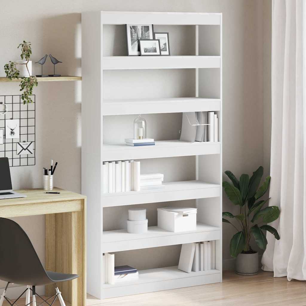 vidaXL Bücherregal Weiß 100 x 30 x 198 cm Holzwerkstoff