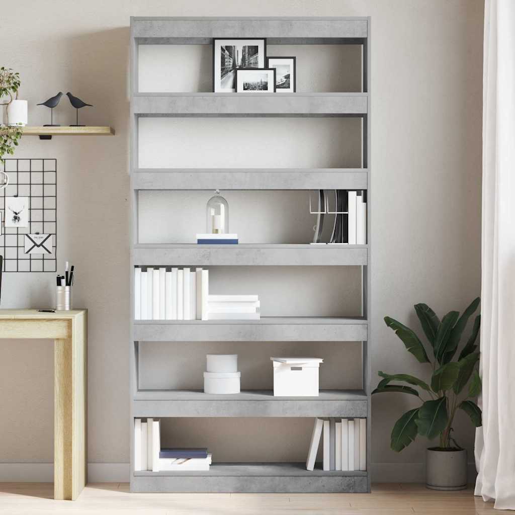 vidaXL Bücherregal Beton Grau 100 x 30 x 198 cm Holzwerkstoff