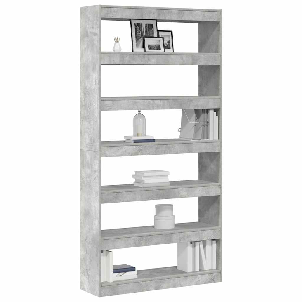 vidaXL Bücherregal Beton Grau 100 x 30 x 198 cm Holzwerkstoff