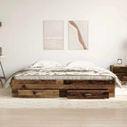 vidaXL Bettrahmen mit Schubladen Altholz 180 x 200 cm Holzwerkstoff