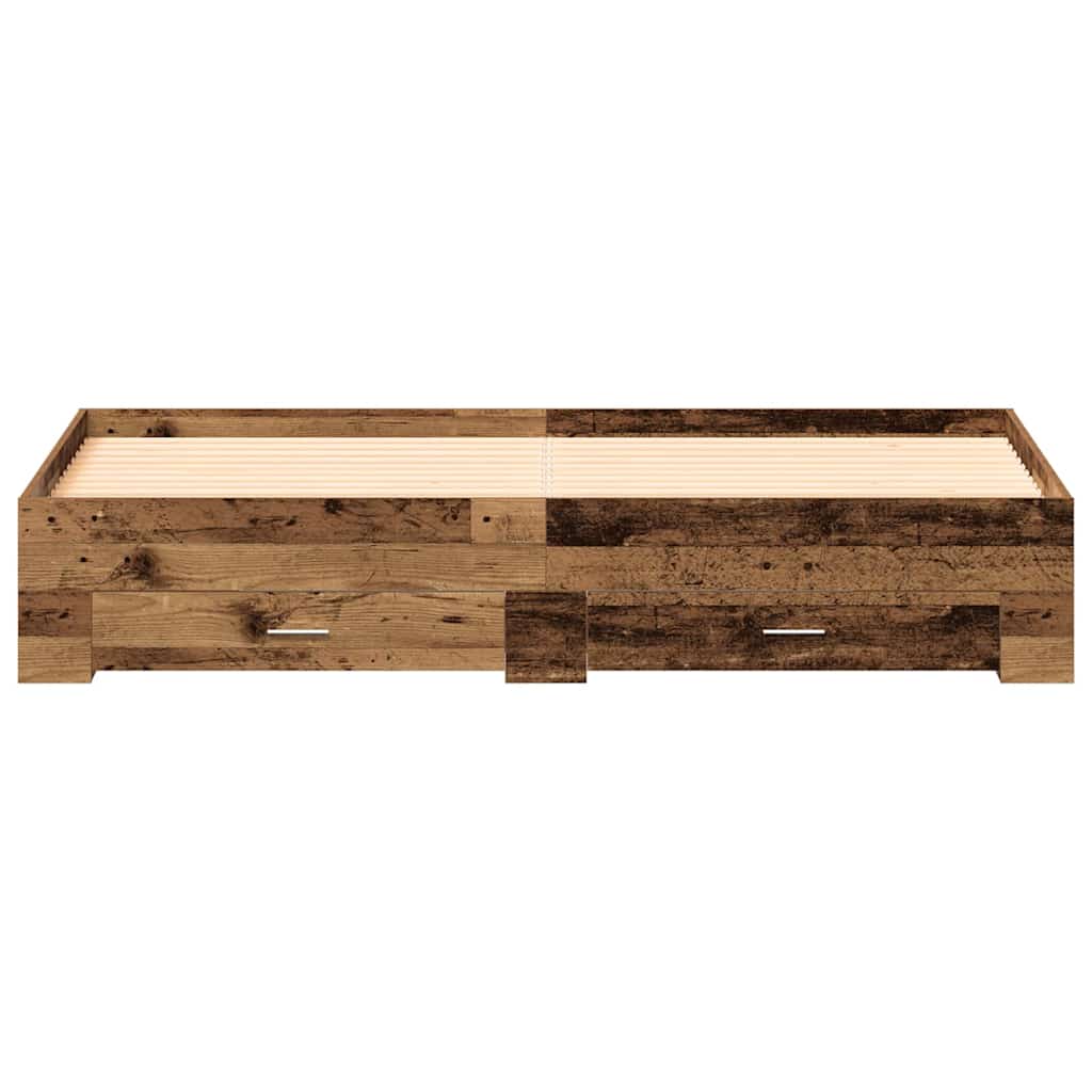 vidaXL Bettrahmen mit Schubladen Altholz 180 x 200 cm Holzwerkstoff