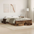 vidaXL Bettrahmen mit Schubladen Altholz 180 x 200 cm Holzwerkstoff