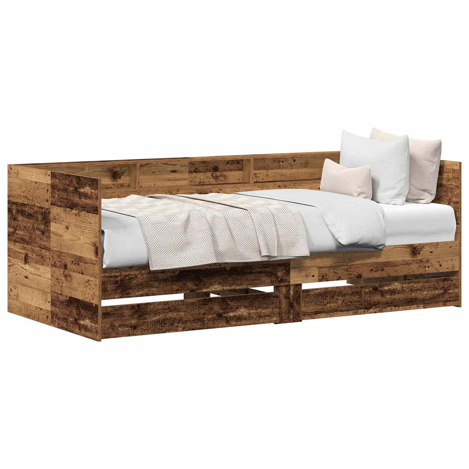 vidaXL Tagesbett mit Kopfteil Altholz 100 x 200 cm Holzwerkstoff