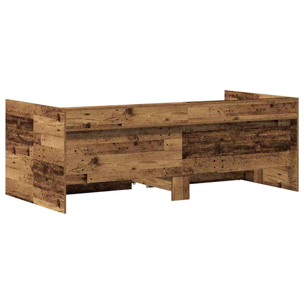 vidaXL Tagesbett mit Kopfteil Altholz 100 x 200 cm Holzwerkstoff