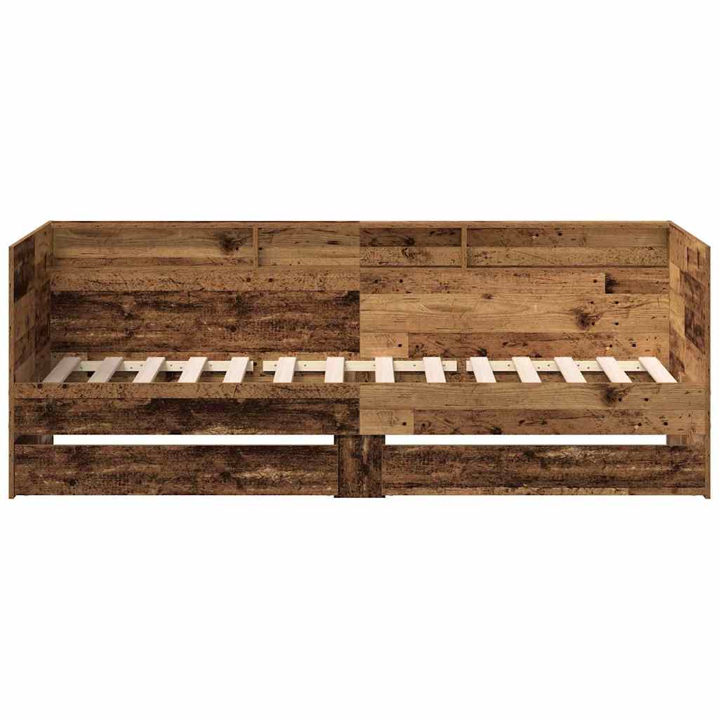 vidaXL Tagesbett mit Kopfteil Altholz 100 x 200 cm Holzwerkstoff