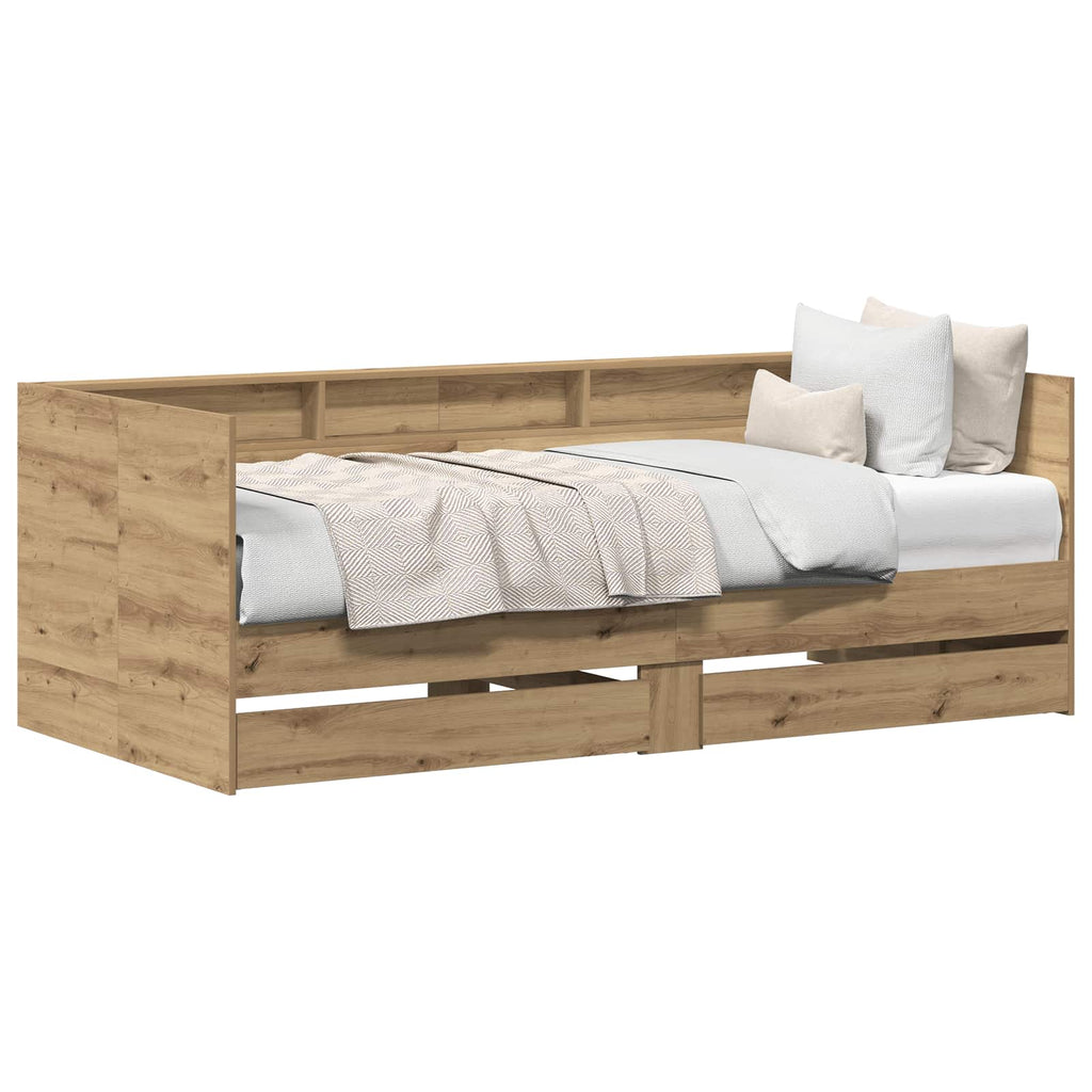 vidaXL Tagesbett mit Kopfteil Artisan-Eiche 100 x 200 cm Holzwerkstoff