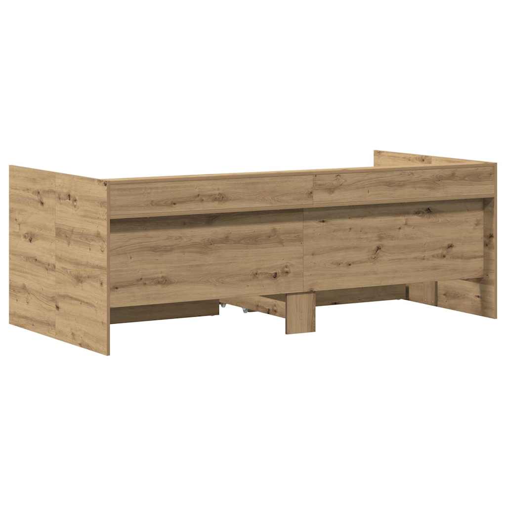 vidaXL Tagesbett mit Kopfteil Artisan-Eiche 100 x 200 cm Holzwerkstoff