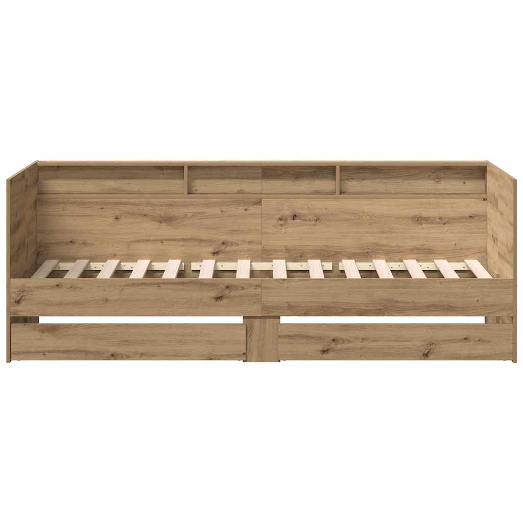 vidaXL Tagesbett mit Kopfteil Artisan-Eiche 100 x 200 cm Holzwerkstoff
