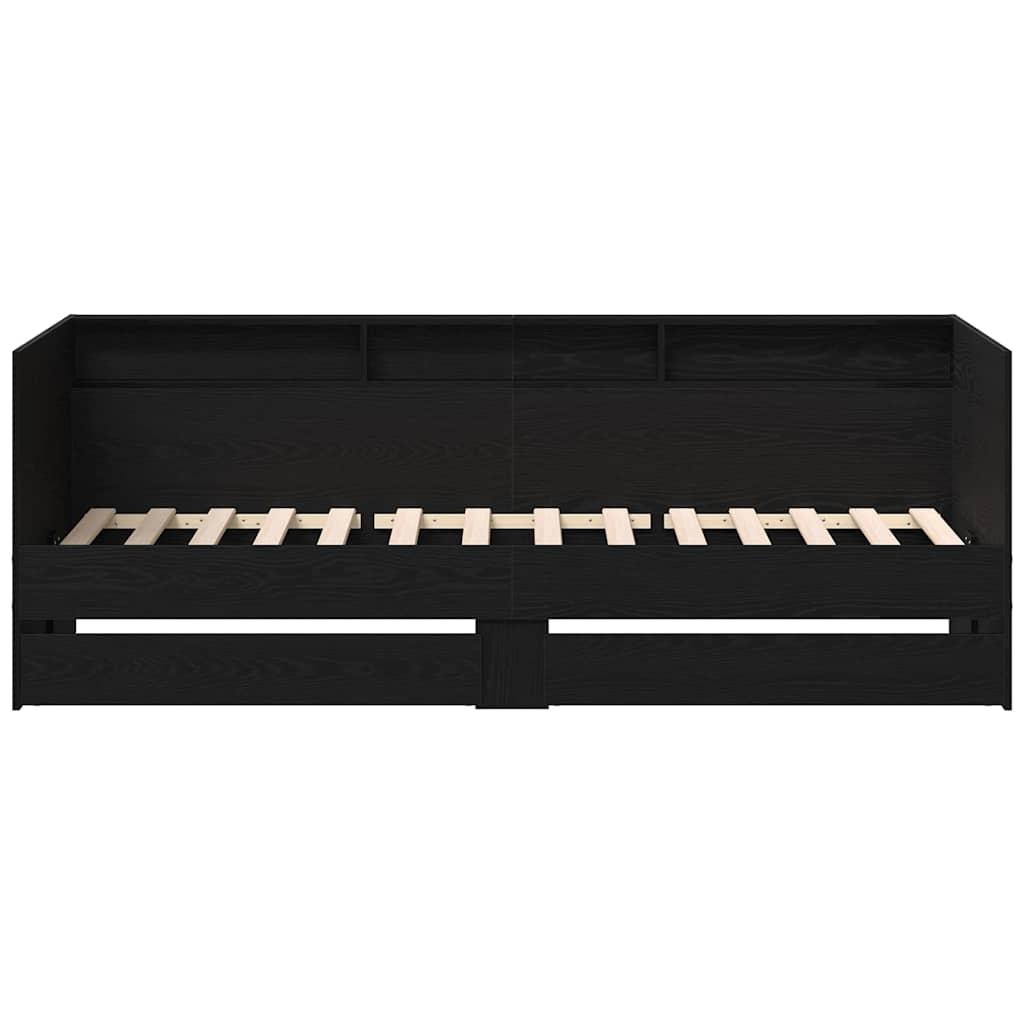 vidaXL Tagesbett Schwarz Eichen-Optik 100 x 200 cm Holzwerkstoff
