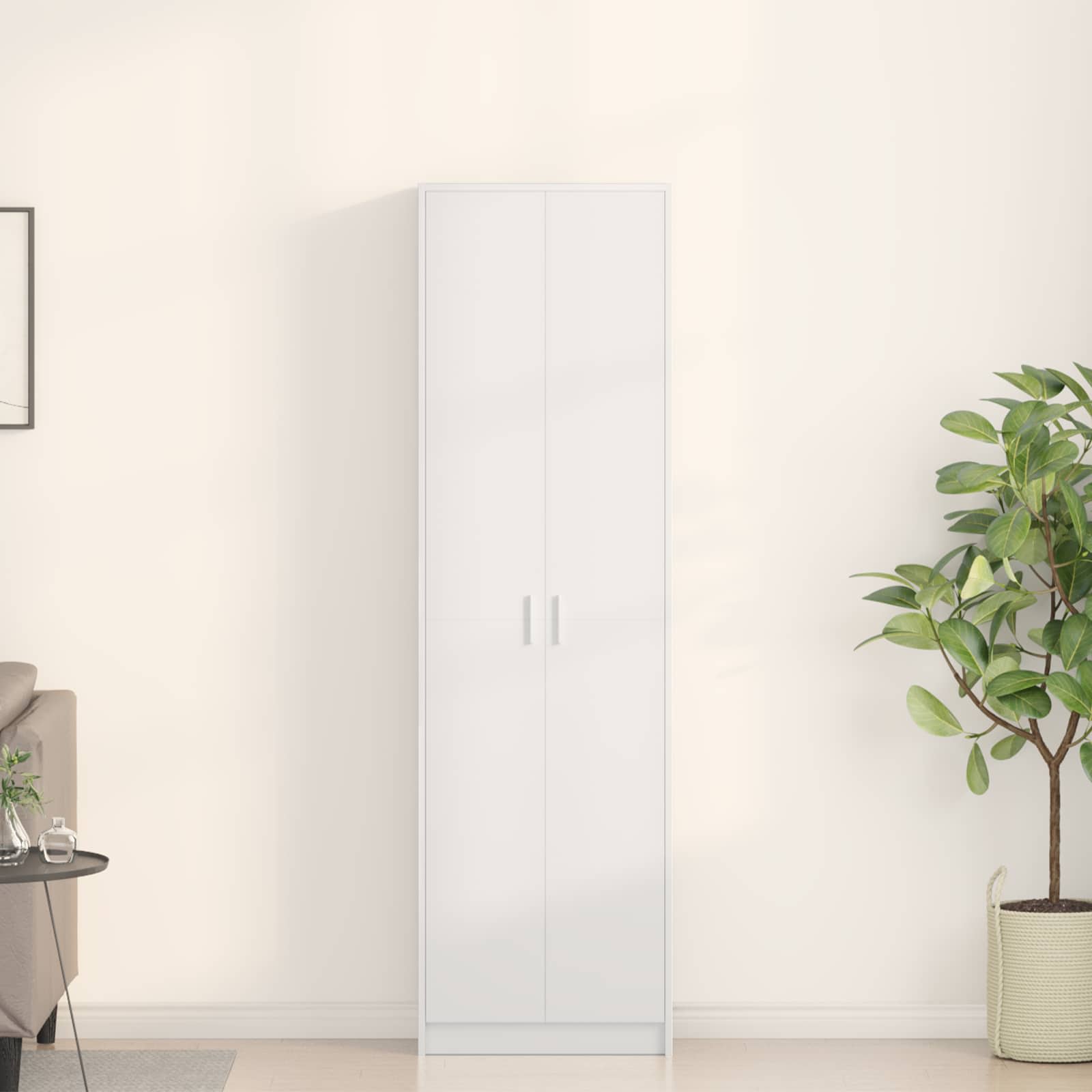 vidaXL Kleiderschrank mit Regal Weiß 55 x 25 x 189 cm Holzwerkstoff