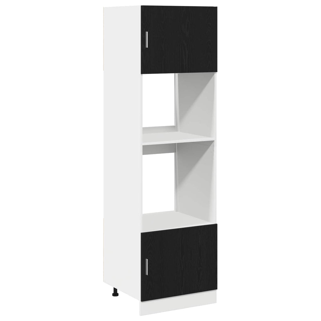 vidaXL Hängeschrank mit Regal Schwarz Eichen-Optik 60 x 57 x 207 cm