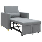 vidaXL Ausziehbare Schlafcouch Einzel Hellgrau 90 x 165 x 87 cm Stoff
