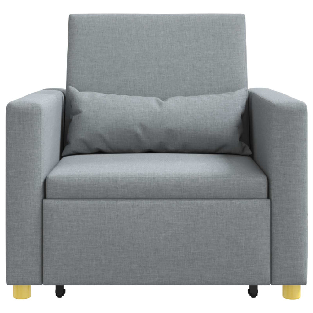 vidaXL Ausziehbare Schlafcouch Einzel Hellgrau 90 x 165 x 87 cm Stoff