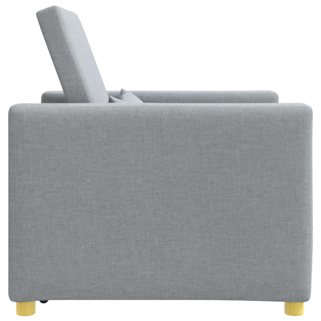 vidaXL Ausziehbare Schlafcouch Einzel Hellgrau 90 x 165 x 87 cm Stoff