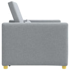 vidaXL Ausziehbare Schlafcouch Einzel Hellgrau 90 x 165 x 87 cm Stoff