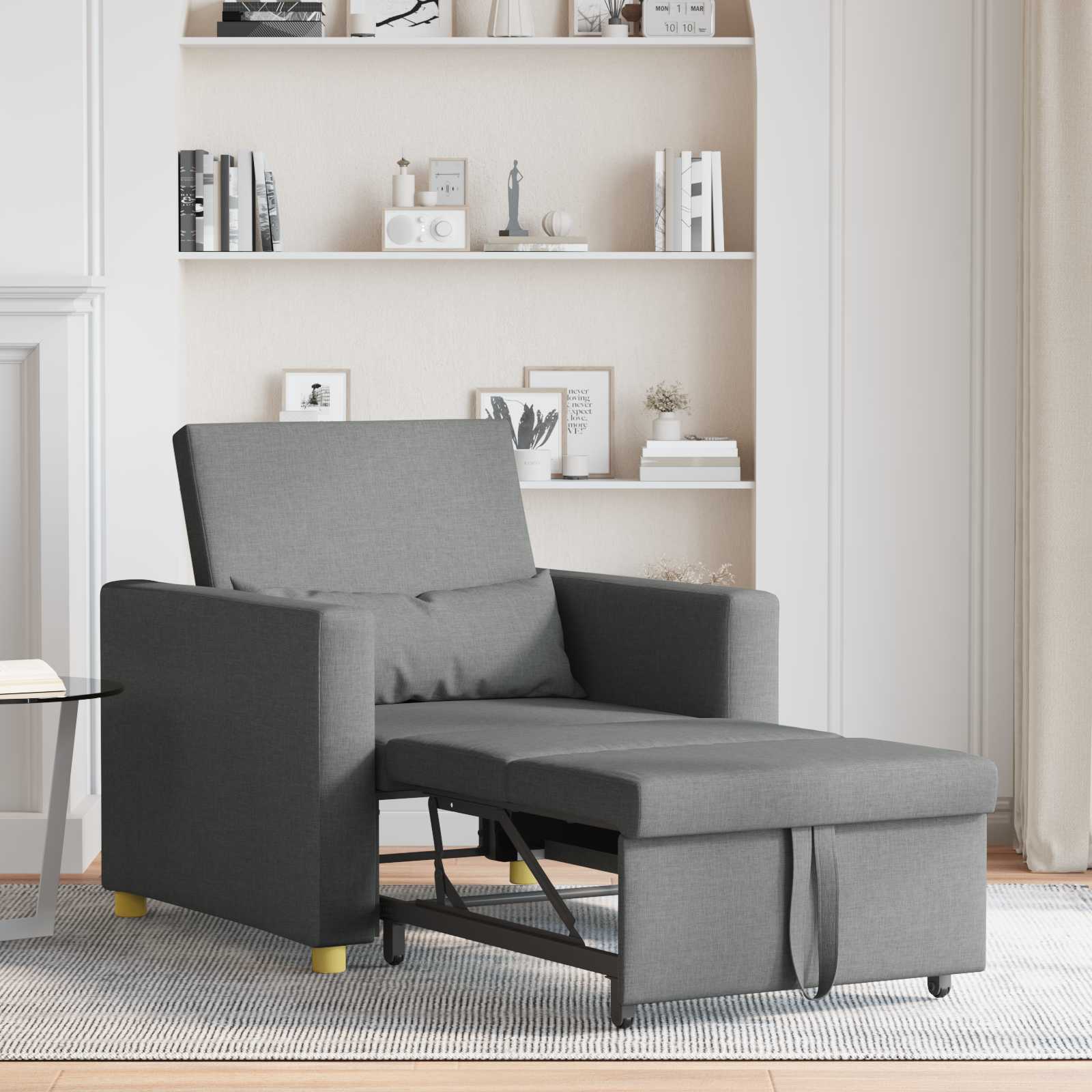 vidaXL Ausziehbare Schlafcouch Einzel Dunkelgrau 90 x 165 x 87 cm