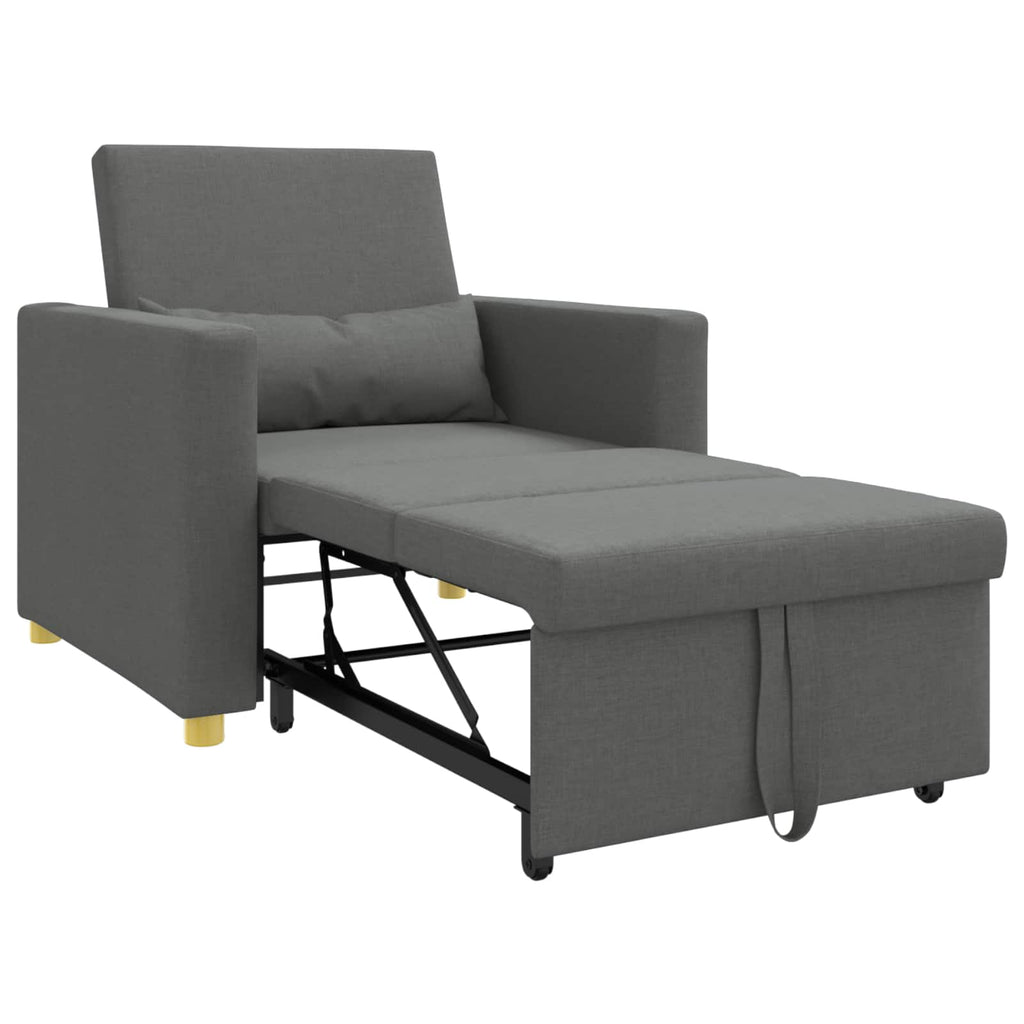 vidaXL Ausziehbare Schlafcouch Einzel Dunkelgrau 90 x 165 x 87 cm