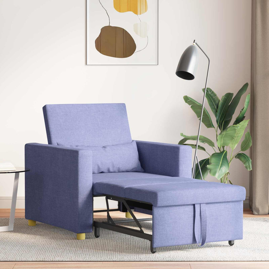 vidaXL Ausziehbare Schlafcouch Einzel Jeans blau 90 x 165 x 87 cm