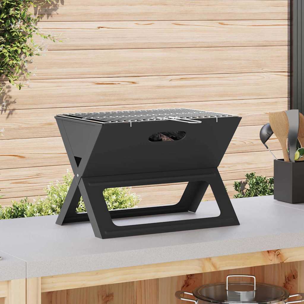 vidaXL Outdoor Grill Schwarz 46 x 31 x 31 cm Stahl
