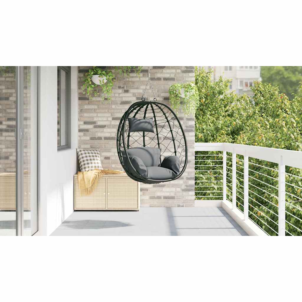 vidaXL Hängendes Ei-Stuhl Anthrazit 91,5 x 54,5 x 107 cm Poly-Rattan