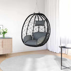 vidaXL Hängendes Ei-Stuhl Anthrazit 91,5 x 54,5 x 107 cm Poly-Rattan