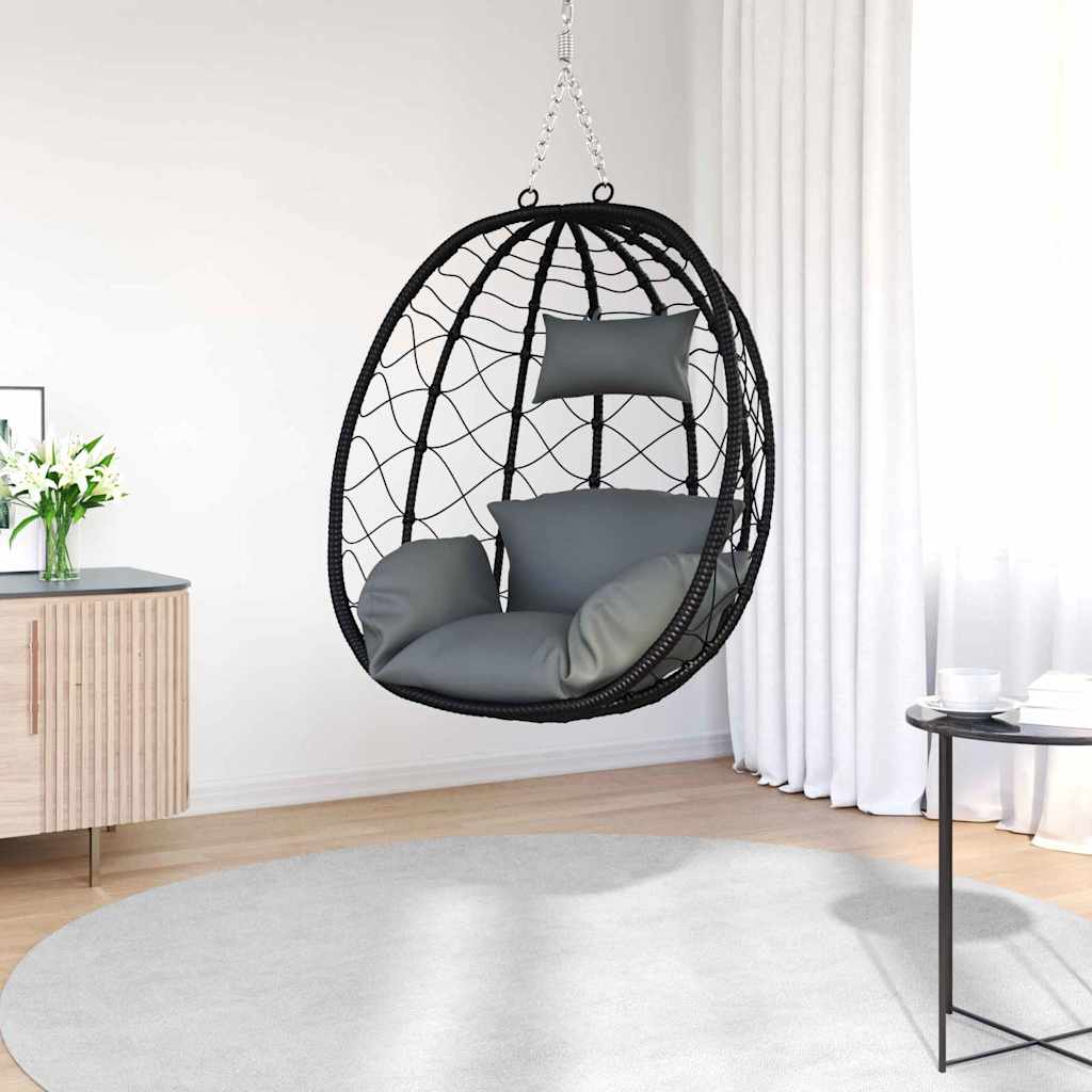 vidaXL Hängendes Ei-Stuhl Anthrazit 91,5 x 54,5 x 107 cm Poly-Rattan