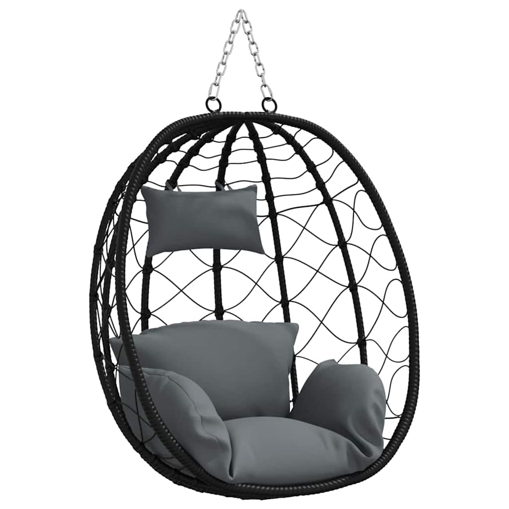 vidaXL Hängendes Ei-Stuhl Anthrazit 91,5 x 54,5 x 107 cm Poly-Rattan